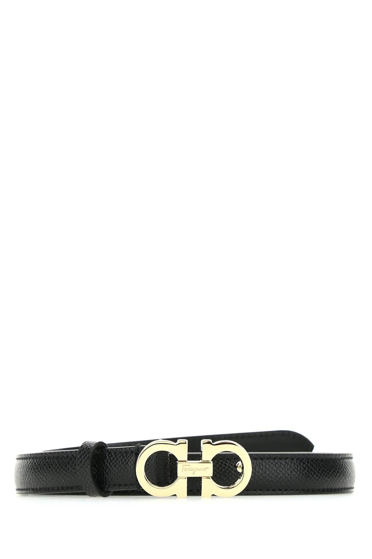 【送料&関税込】Ferragamo Black Leather Gancini Belt