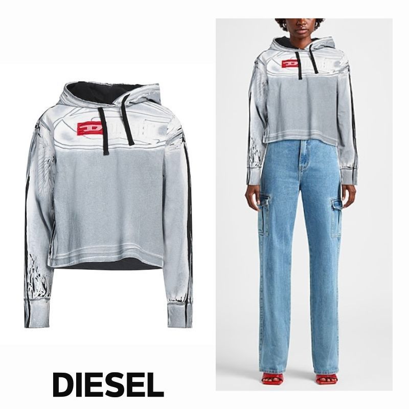 送関込☆DIESEL  ロゴペイント パーカー