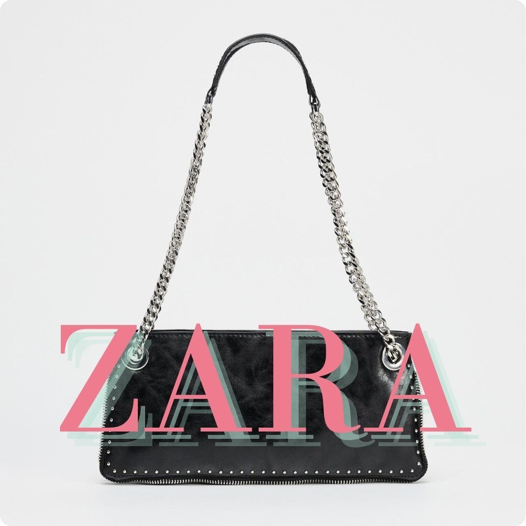 ZARA スタッズ付きロングバッグ 6516/510