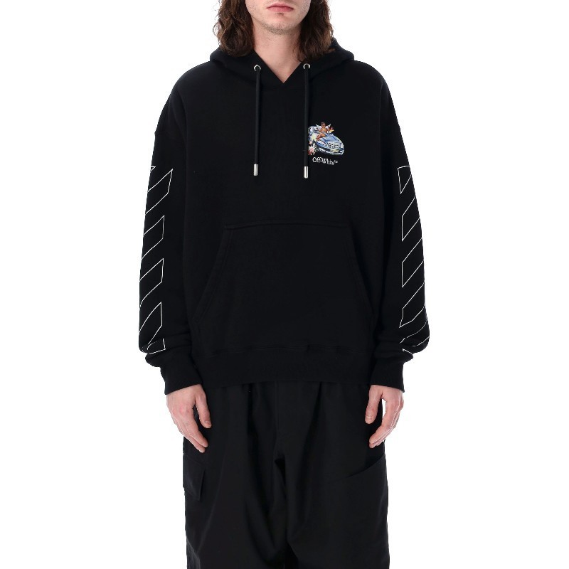 パーカー・フーディ Off-White FRESCO ARROW SKATE HOODIE (OMBB085S25FLE005 1001)