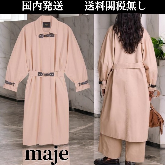 maje★ロング丈トレンチコート