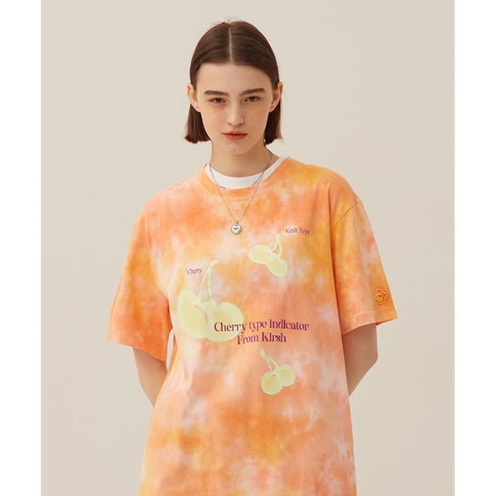 ☆KIRSH☆ Big Cherry Dying Short Sleeve T-Shirt Orange