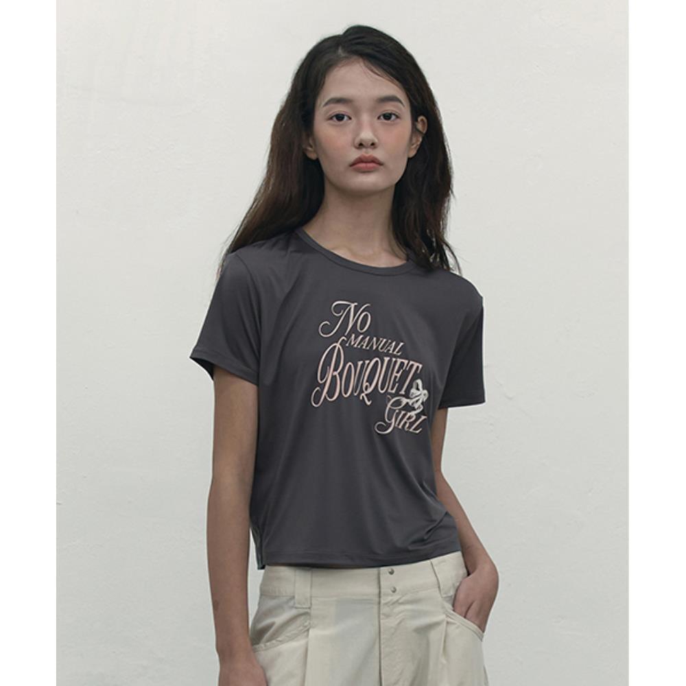 ☆KIRSH☆ Bouquet Girl Graphic T-Shirt Charcoal