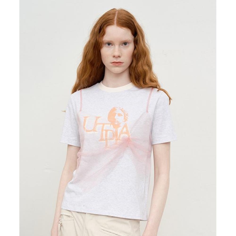 ☆KIRSH☆ Collection Rework Graphic T-Shirt Melange Gray