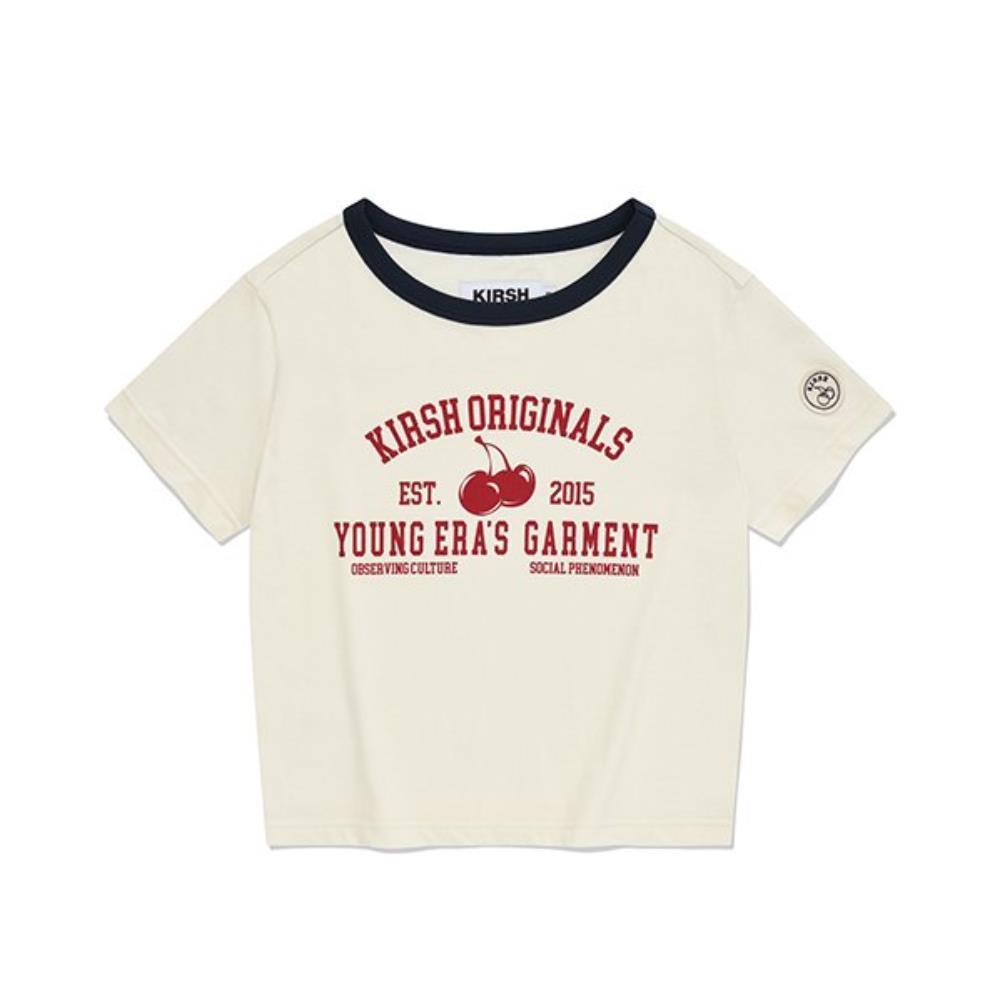 ☆KIRSH☆ Youth Hostel Graphic Semi Crop T-Shirt Ivory