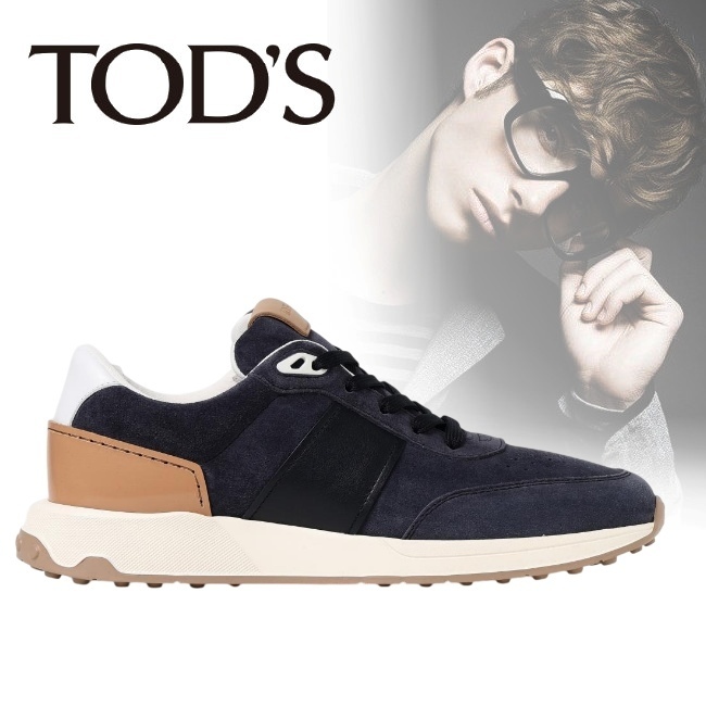 正規店買付【TOD'S】スエード レザー ネイビー スニーカー