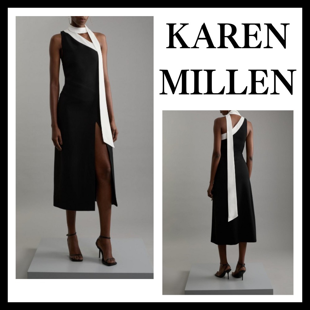 ◆KAREN MILLEN◆ ソフトテーラード アシンメトリーマキシドレス