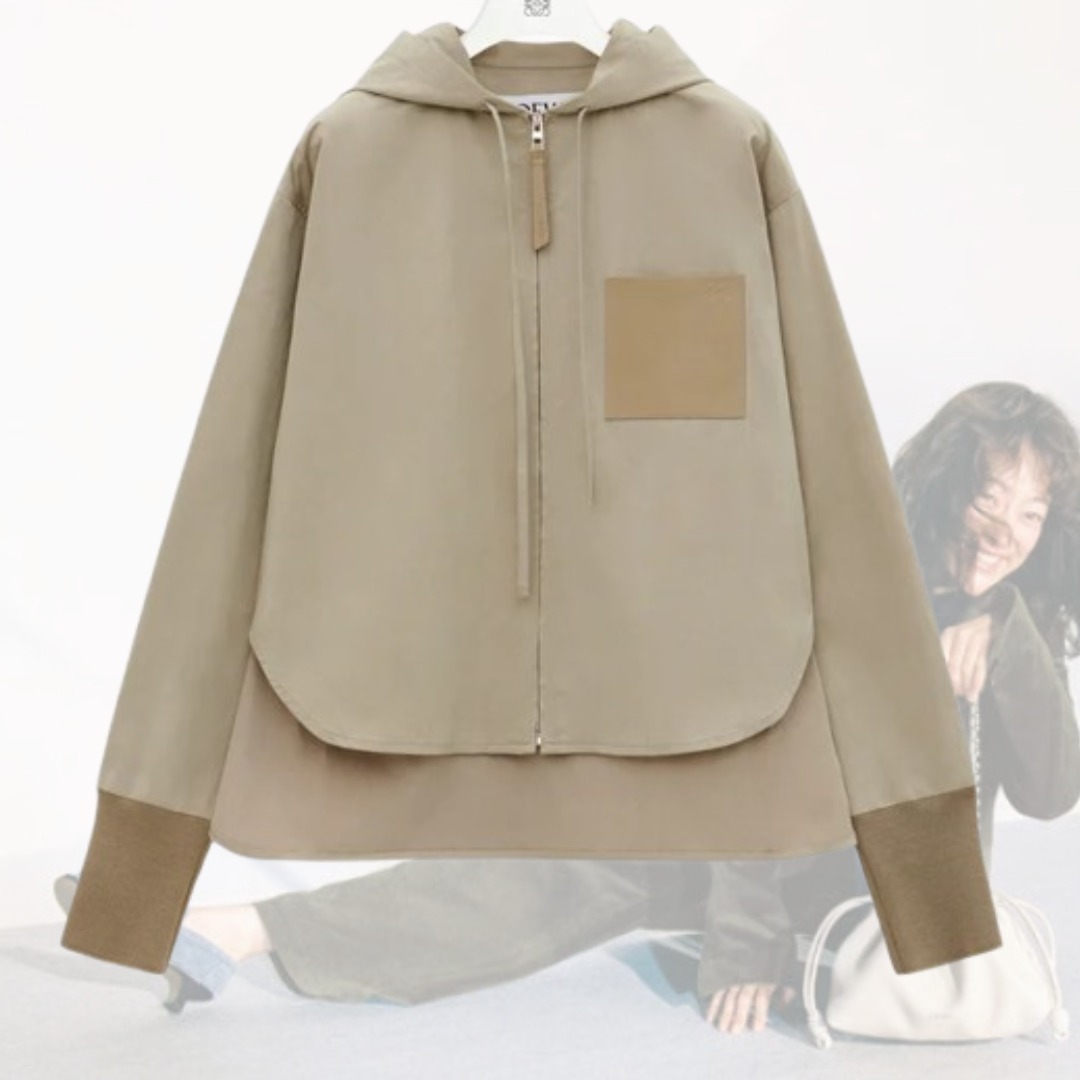 【 LOEWE 】 フーデッド ジャケット フーディ コットン シルク