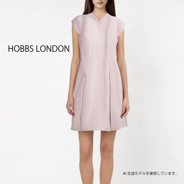 【HOBBS LONDON】Rhea Wool Silk Dress ウール シルク ドレス
