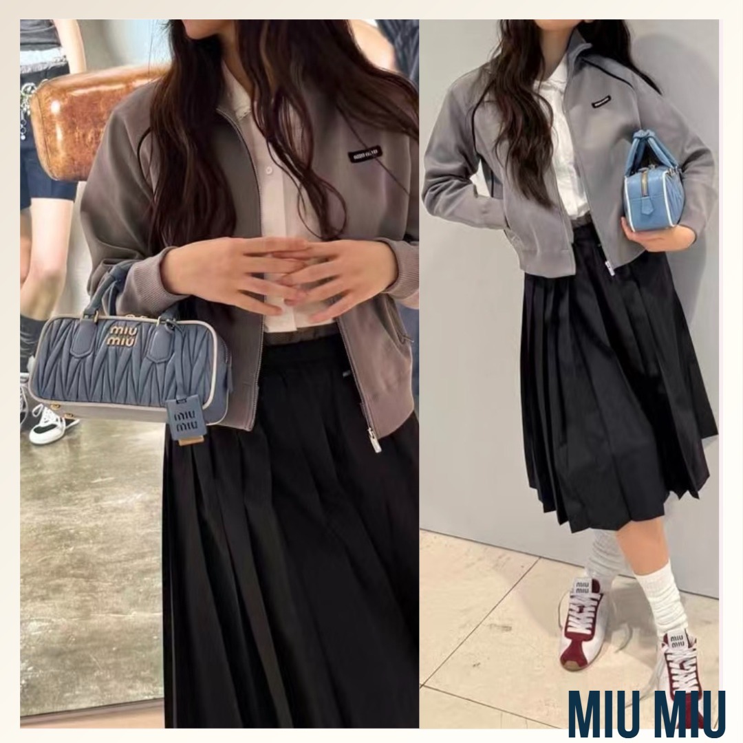 幅広く使える≪Miu Miu≫Arcadie マトラッセナッパレザーバッグ