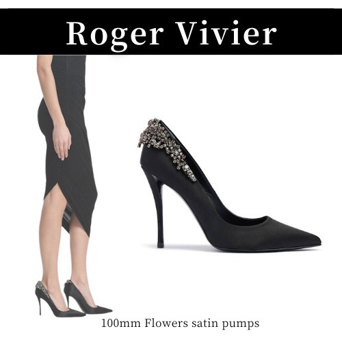 Roger Vivier◆100mm フラワーサテンパンプス