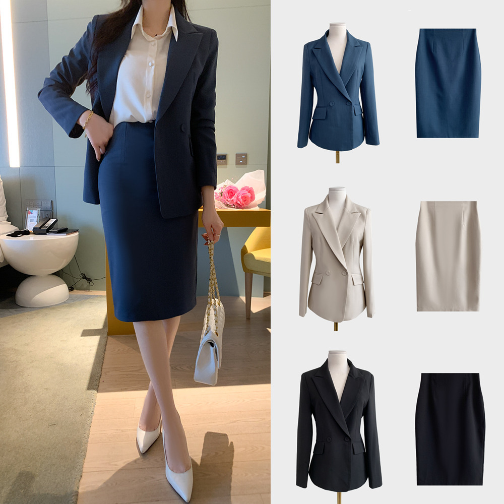 Morimas Single Jacket + H-Line Skirt Two Piece Set (3色)