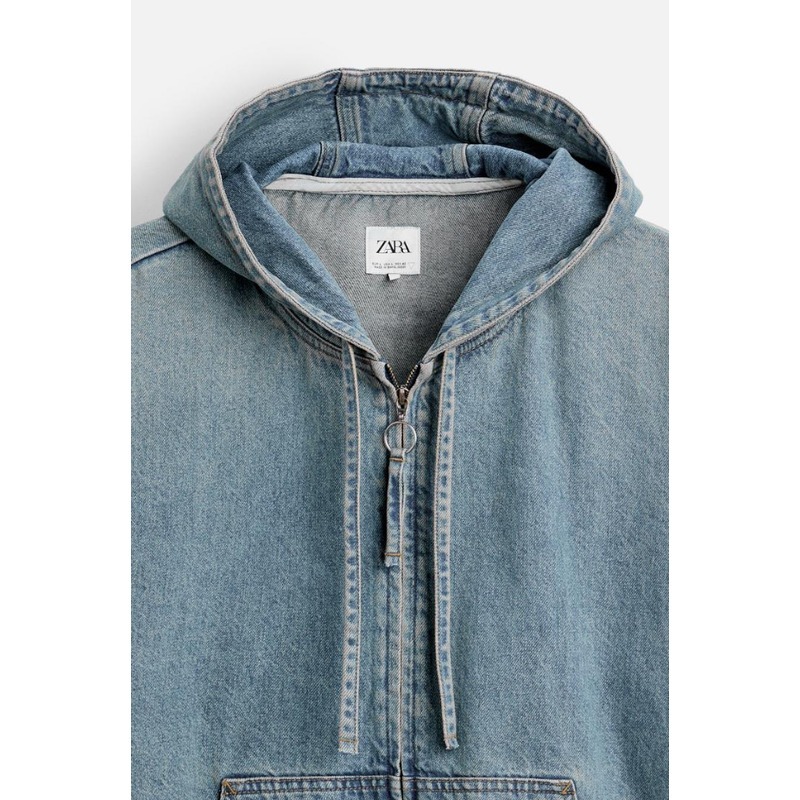 ZARA ヴィンテージ加工 デニムパーカー 短丈｜Yahoo!フリマ（旧