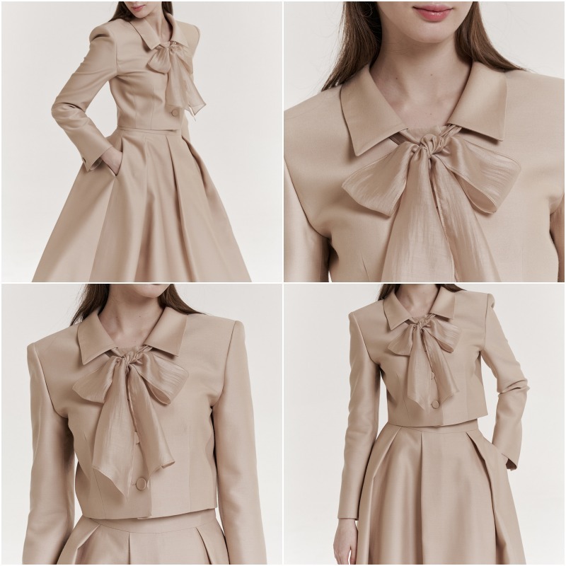 ★GRACE U★2025SS 超新作★Lucy Silk Jacket★2色 Lucy Silk Jacket (Black) - GRACE U