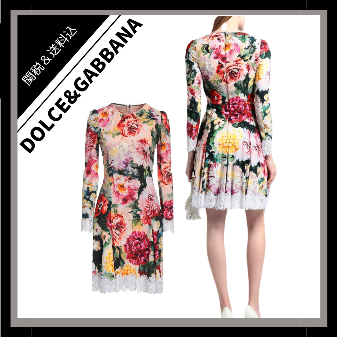 *DOLCE&GABBANA*レース素材 花柄 パーティードレス