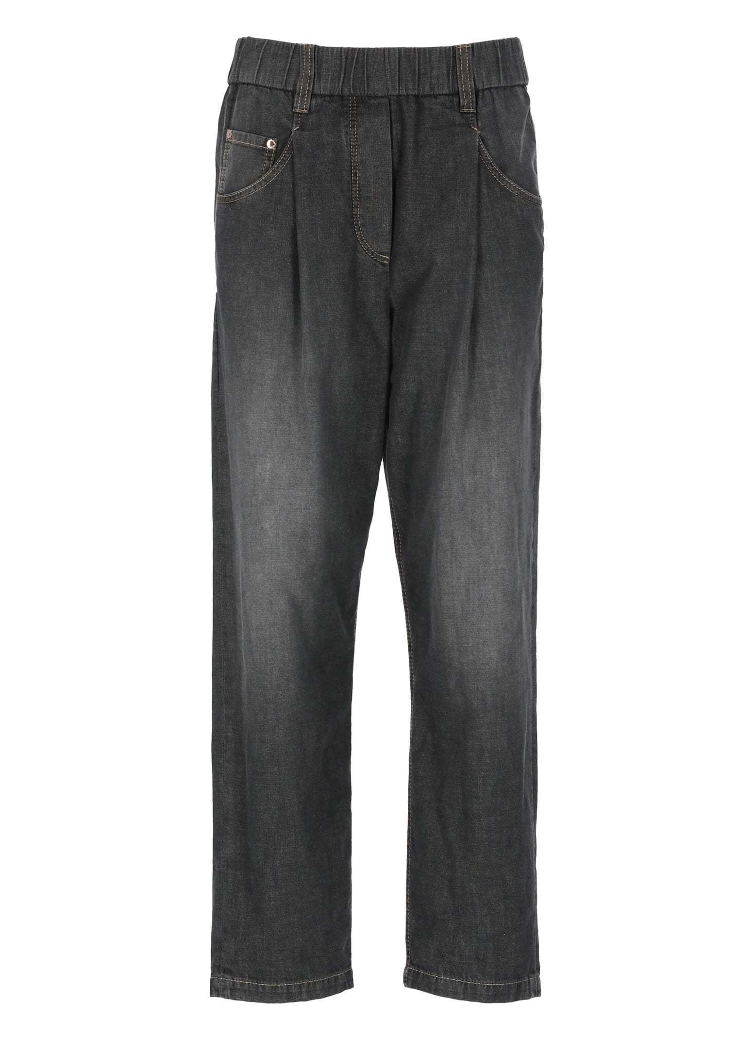 【送料&関税込】Brunello Cucinelli Grey Five Pocket Jeans Wi