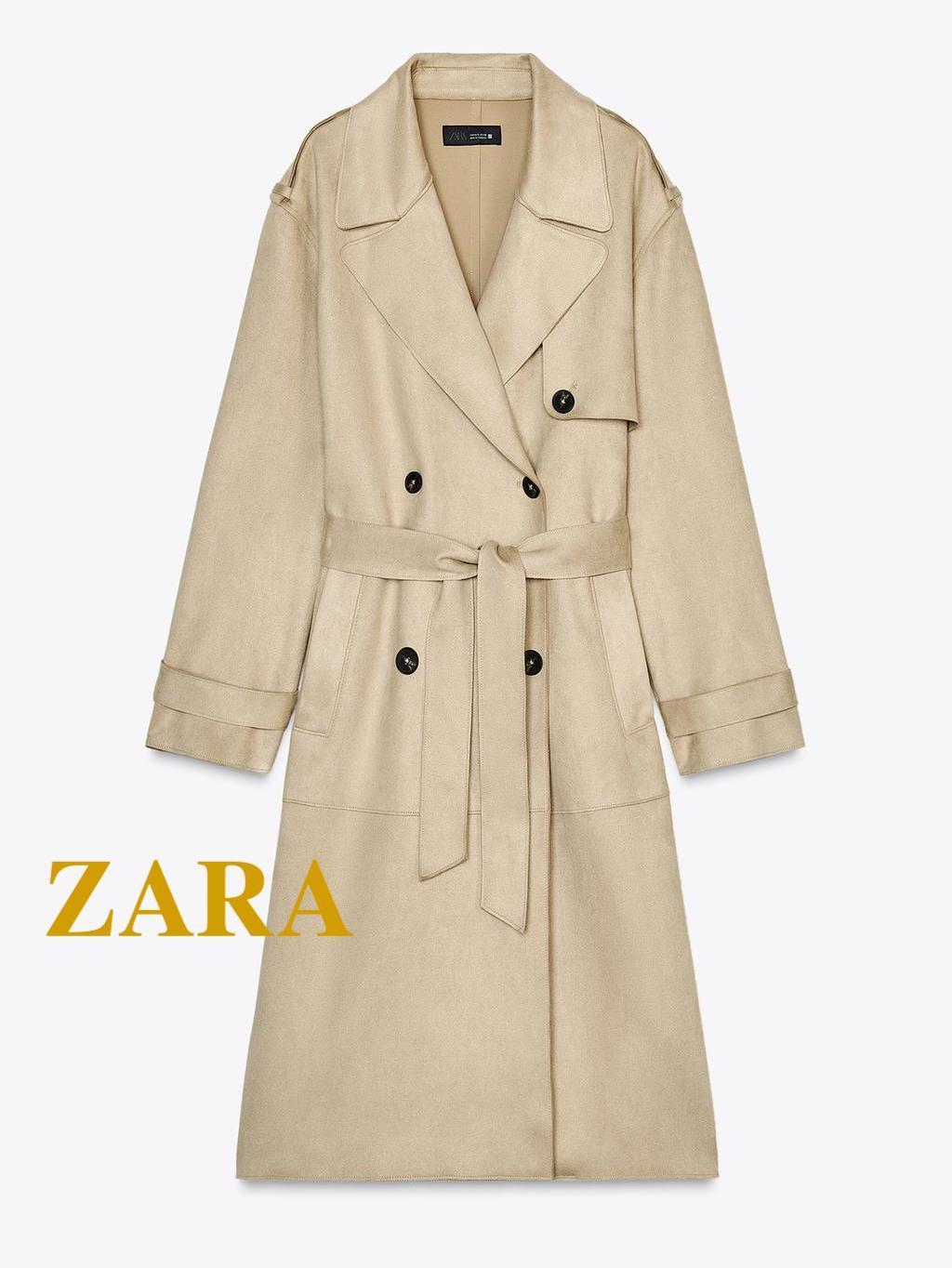 ☆ドイツ発*ZARA*新作*フェイクスエードトレンチコート/BEIGE☆