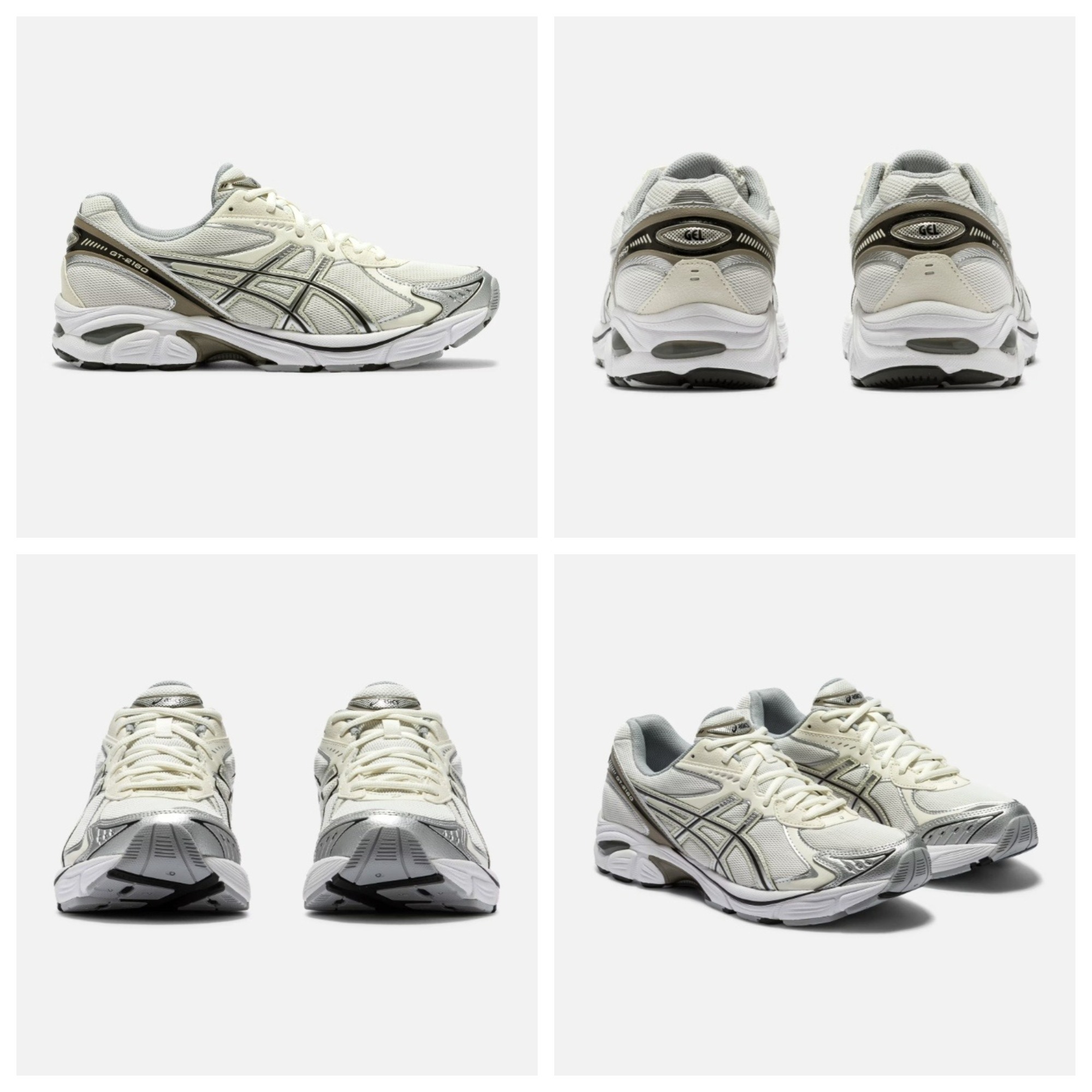 国内発送 ASICS☆GT-2160 ロゴ スニーカー クリーム/グレージュ