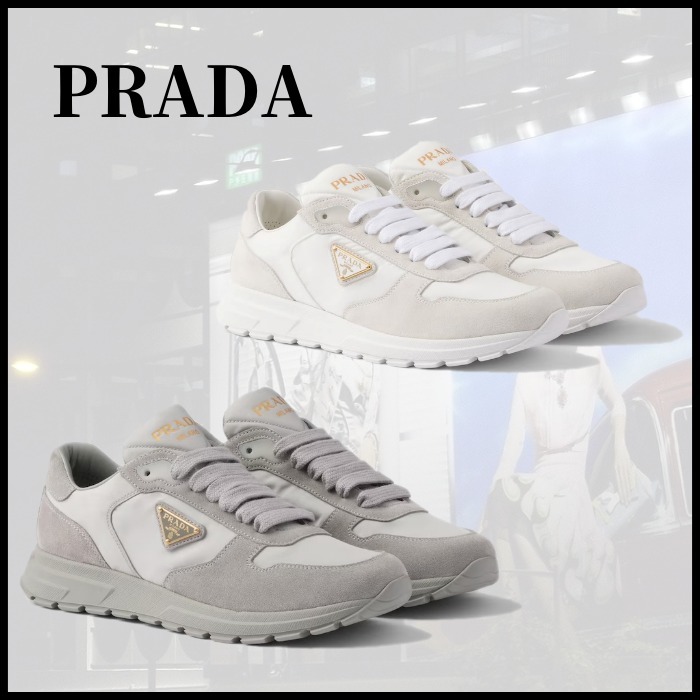 ■PRADA プラダ Prax 2.0 Re-Nylon xスエード スニーカー