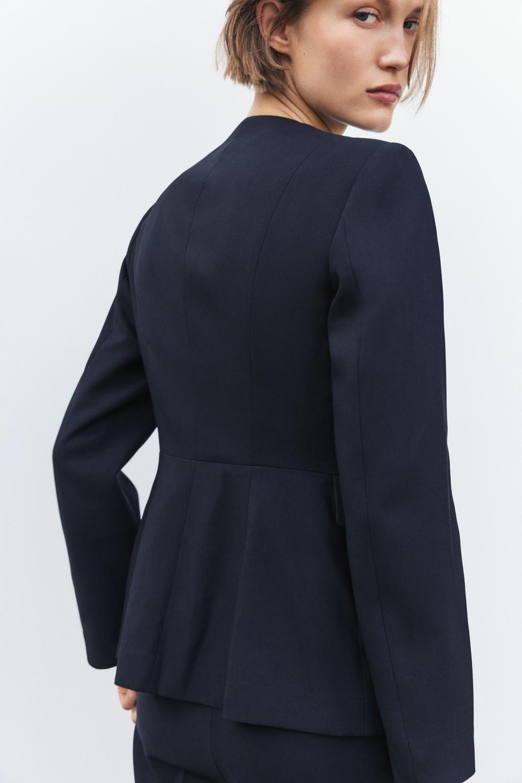 ☆ドイツ発*ZARA*新作*ラウンドネックブレザー/NAVY☆ (ZARA