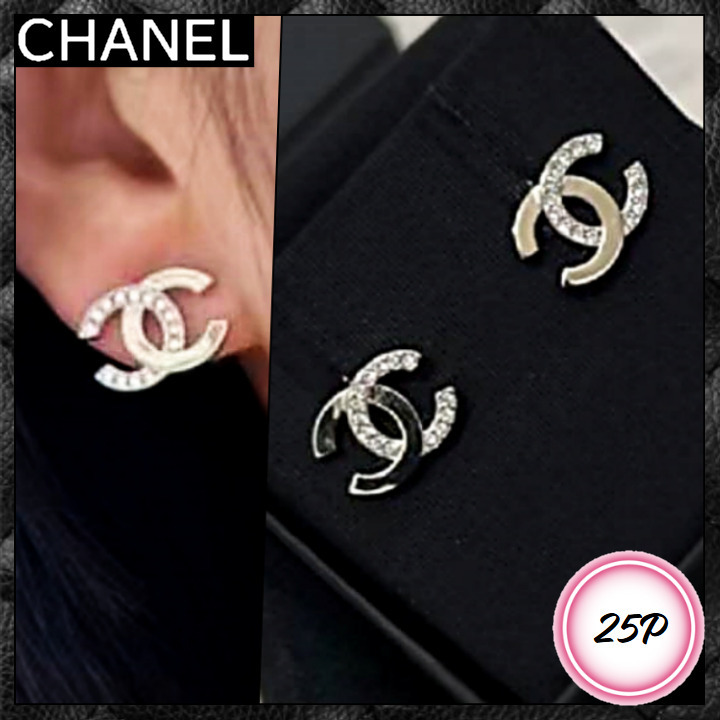 定番王道スタイル☆ CHANEL キラキラ CCロゴ ピアス ゴールド