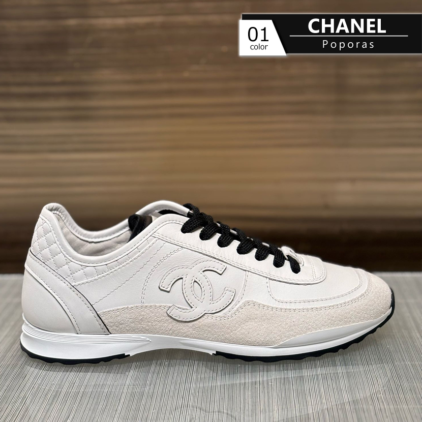 ラグジュアリー【CHANEL】レザー スエード スニーカー