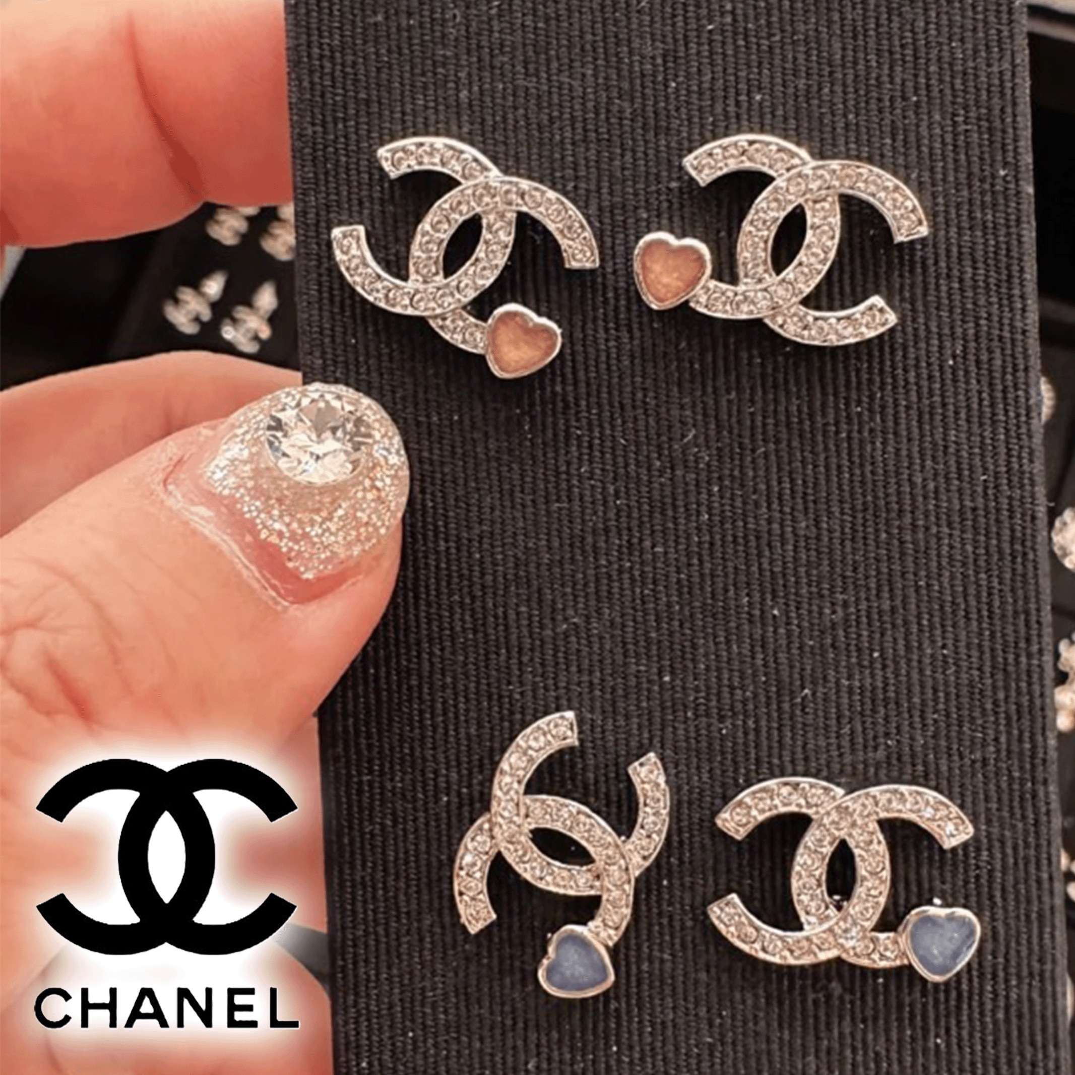 ハートのワンポイントが可愛い♪【CHANEL】CCロゴ ピアス