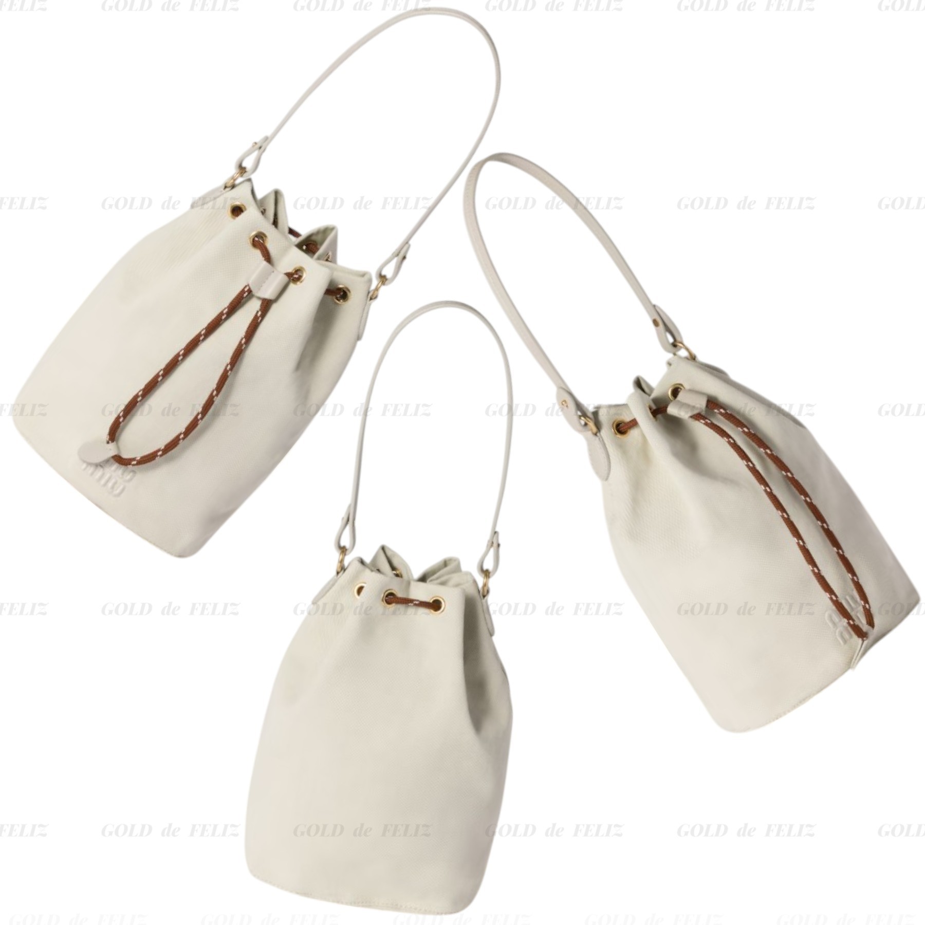 国内発送【miumiu】ギャバジン ポーチ 巾着バッグ レディース 国内直営**miumiu**ギャバジン ポーチ ミニバッグ (MiuMiu