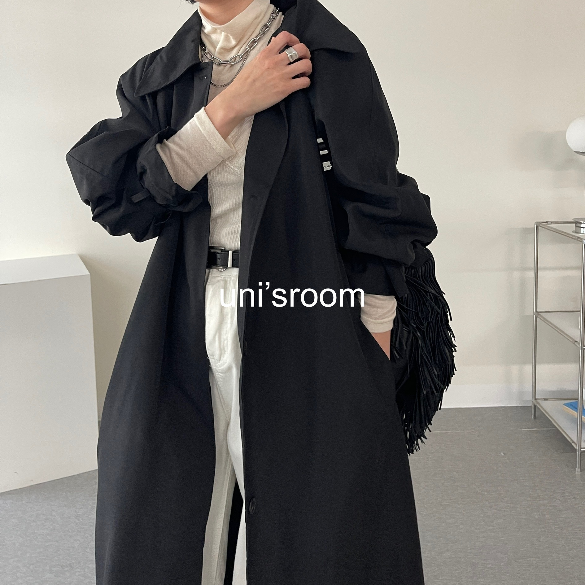 uni's room■ソフトオーバートレンチコート OT-SS25-06BK