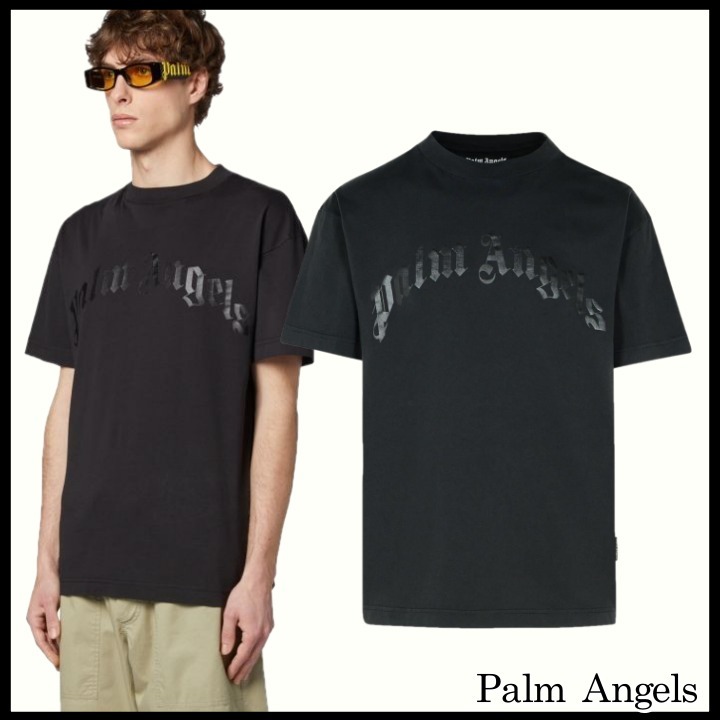 関税送料込◆Palm Angels◆カーブロゴ ショートスリーブTシャツ