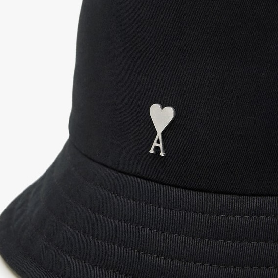 ☆AMI☆ハート ロゴ ストリング バケットハット 正規品 ハート刺繍デニムハット / バケットハット バケハ 柄 メンズ