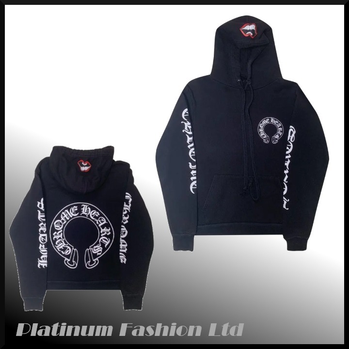 再入荷未定・コラボ品【CHROME HEARTS】パーカー Black Chomper