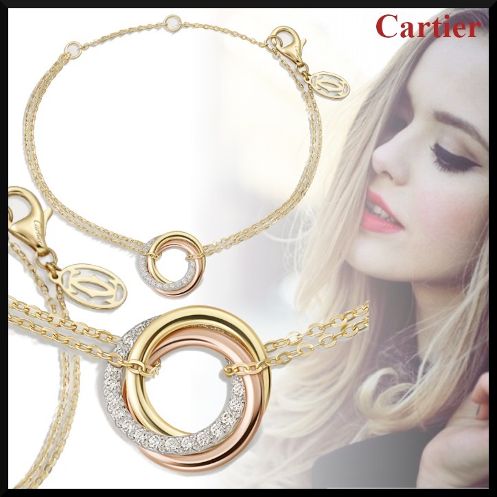Cartier トリニティ マルチゴールド ダイヤモンド ブレスレット