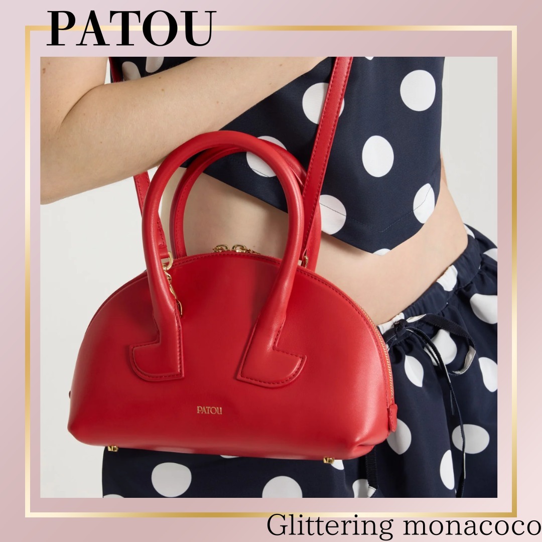 国内発送*PATOU*レザー製 Le Patou ボーリングバッグ レッド