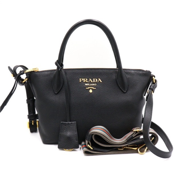 中古★PRADA★レザートートバッグ ショルダーストラップ付