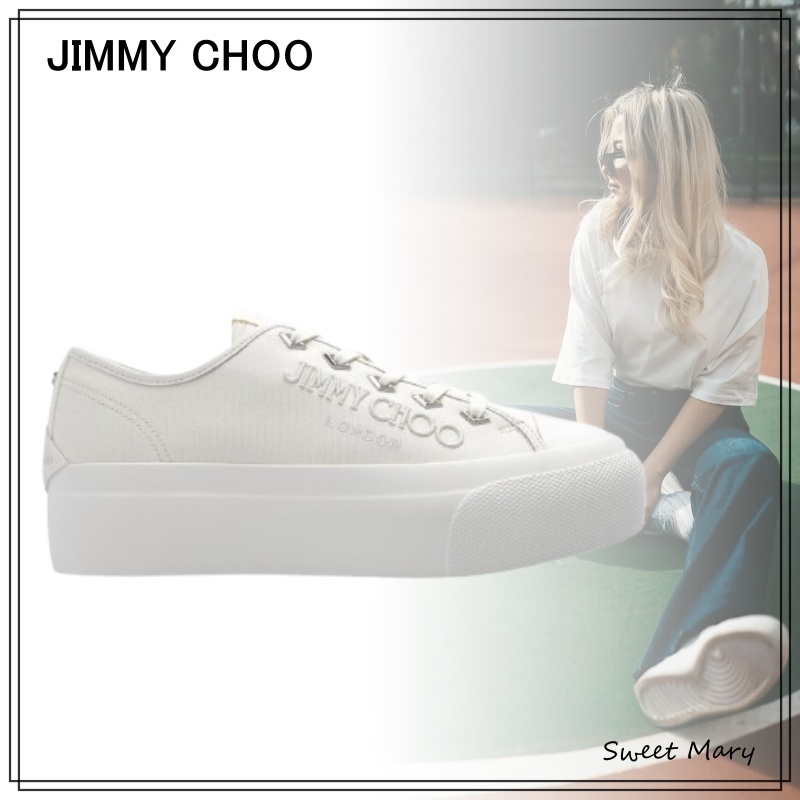 JIMMY CHOO☆ロゴ刺繍 プラットフォーム スニーカー♪送料込