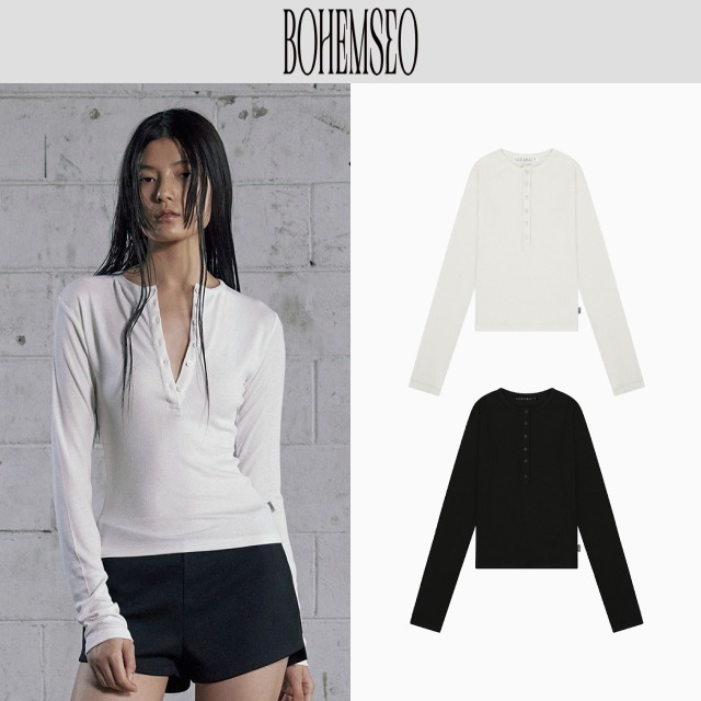 【BOHEMIAN SEOUL】ROUND BUTTON SLEEVE (2COLORS)