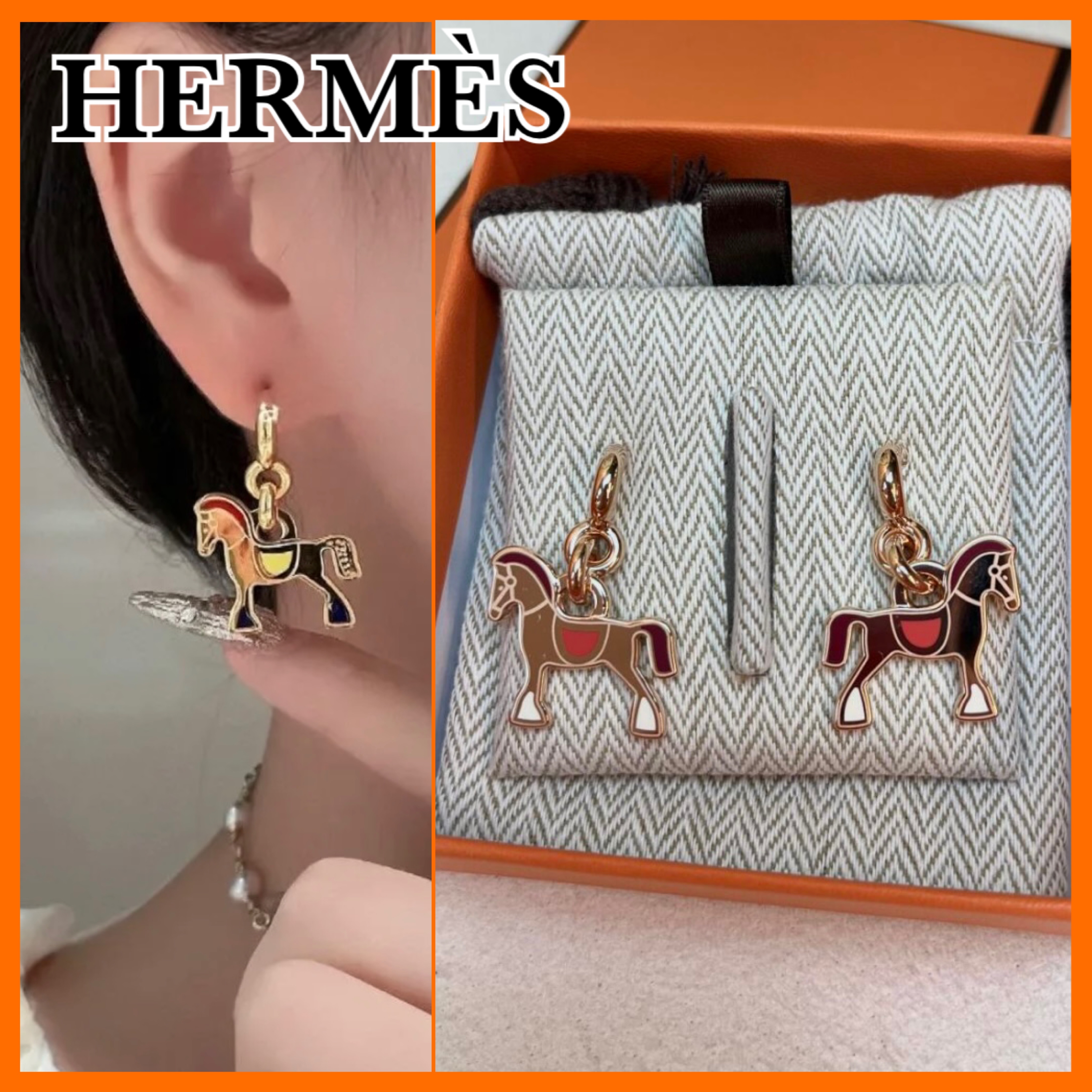 可愛い新作【HERMES】Cheval ピアス