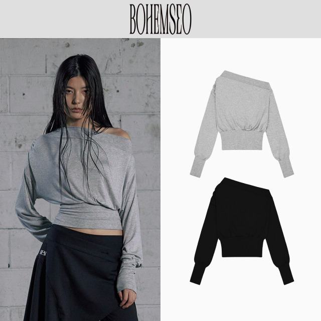 【BOHEMIAN SEOUL】SHOULDER SHIRRING SLEEVE (2COLORS)