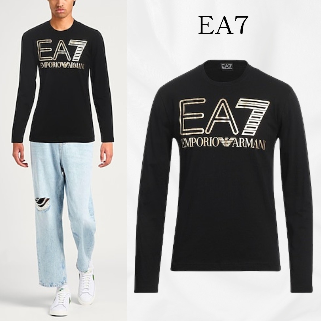EA7 ロゴ メタリック 長袖Tシャツ ロンT 関税送料込