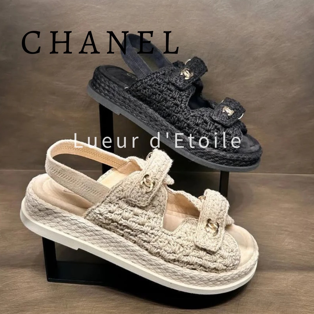 【季節先取り♡】CHANEL ダッドサンダル 編み込み