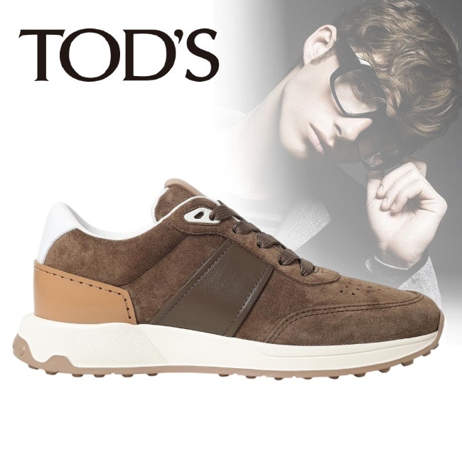 正規店買付【TOD'S】レザー ブラウン スニーカー