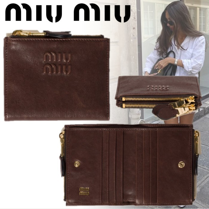 国内直営**miumiu**ナッパレザー 財布 二つ折り財布
