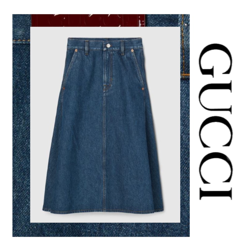注目の新作♪【GUCCI】ミドルレングス デニム スカート