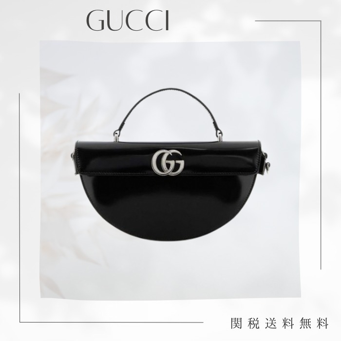 GUCCI グッチ Half Moon Leather Small トップハンドルバッグ