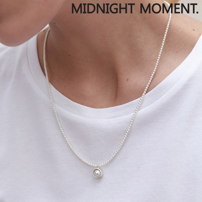 【MIDNIGHT MOMENT】soak bezel pearl necklace ネックレス