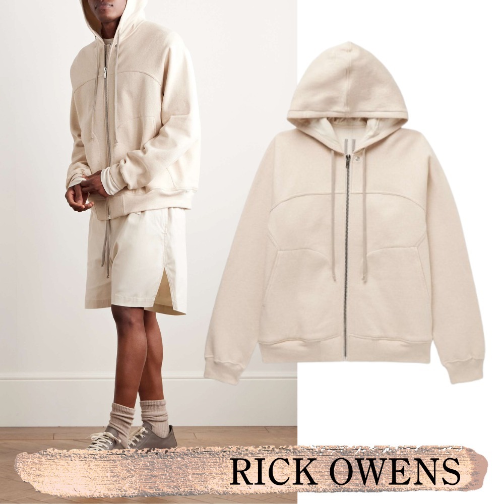 RICK OWENS☆関税込☆パネル コットン ジップアップパーカー