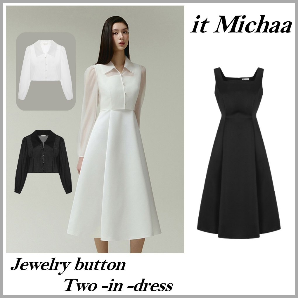 ◆IT MICHAA ジュエリーボタン2つのドレス