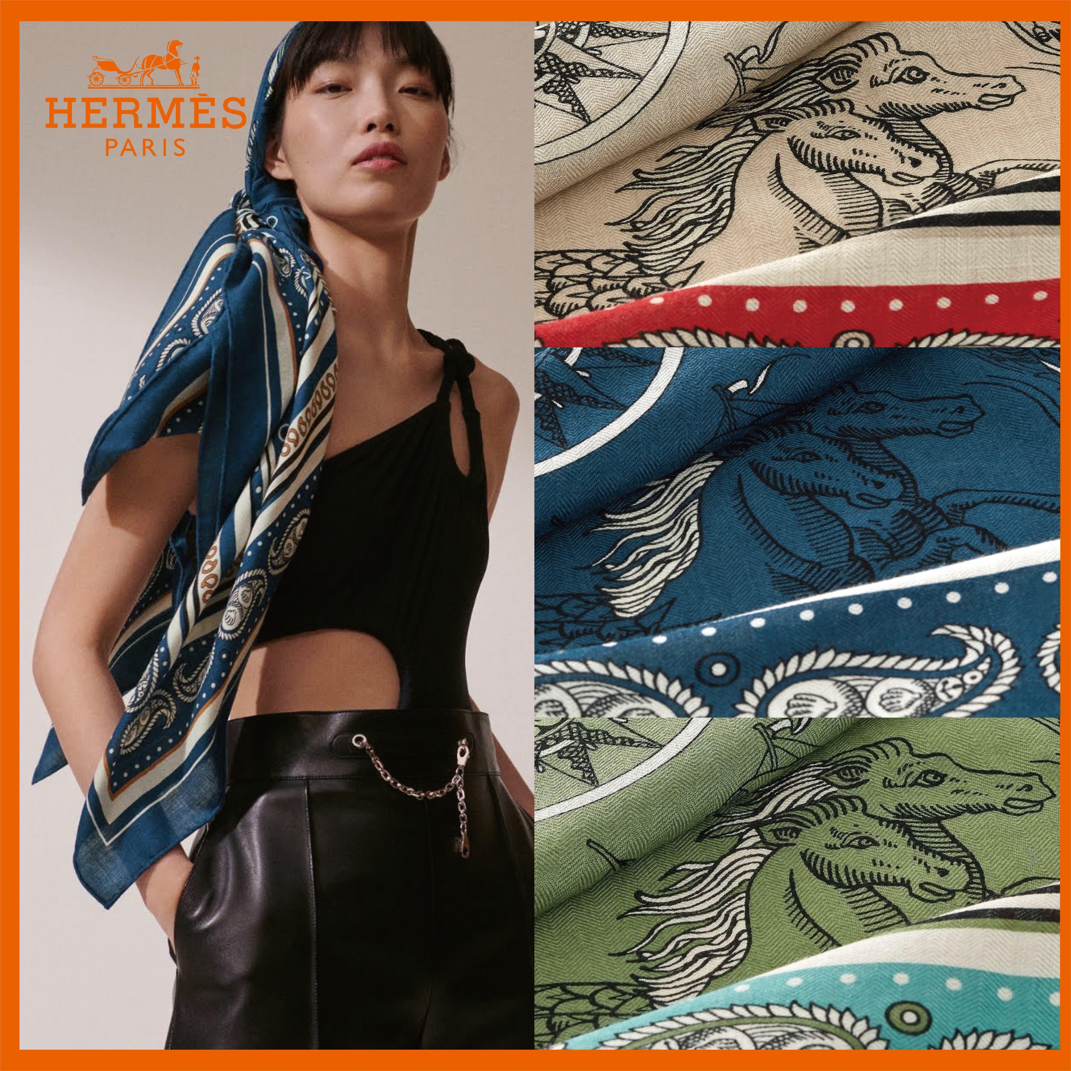 HERMES スカーフ 船乗り カレジェアン Tatouages Marins