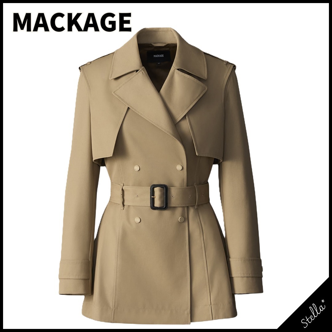 ■Mackage■大人気 アドヴァ ミドル丈ベルト付きトレンチコート